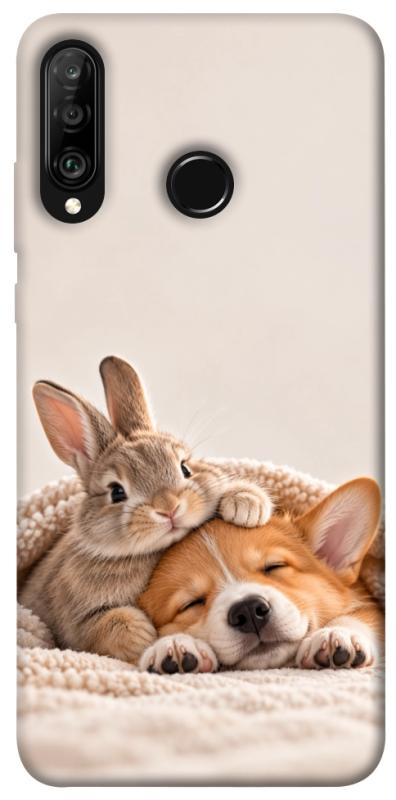 Чехол itsPrint Rabbit and corgi для Huawei P30 lite, armored, купить оптом с доставкой