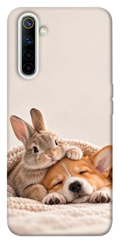 Чехол itsPrint Rabbit and corgi для Realme 6, armored, купить оптом с доставкой