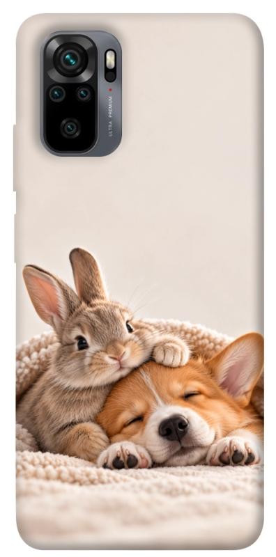 Чехол itsPrint Rabbit and corgi для Xiaomi Redmi Note 10 / Note 10s, armored, купить оптом с доставкой