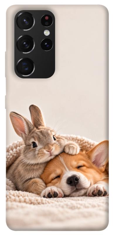 Чехол itsPrint Rabbit and corgi для Samsung Galaxy S21 Ultra, armored, купить оптом с доставкой