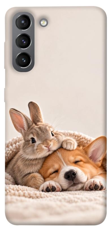 Чохол itsPrint Rabbit and corgi для Samsung Galaxy S21, armored, купити оптом з доставкою