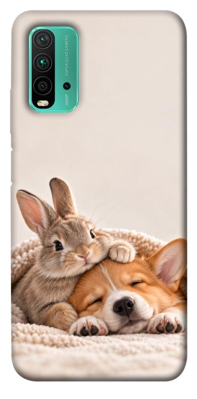 Чехол itsPrint Rabbit and corgi для Xiaomi Redmi Note 9 4G / Redmi 9 Power / Redmi 9T, armored, купить оптом с доставкой