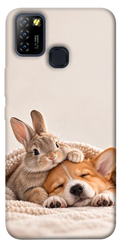 Чехол itsPrint Rabbit and corgi для Infinix Hot 10 Lite, armored, купить оптом с доставкой