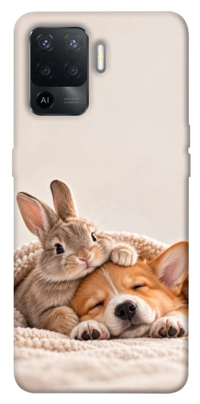 Чехол itsPrint Rabbit and corgi для Oppo Reno 5 Lite, armored, купить оптом с доставкой