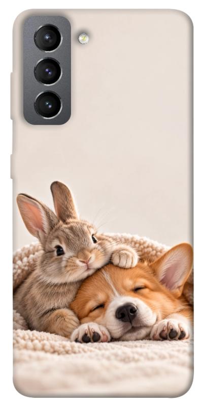 Чохол itsPrint Rabbit and corgi для Samsung Galaxy S21 FE, armored, купити оптом з доставкою