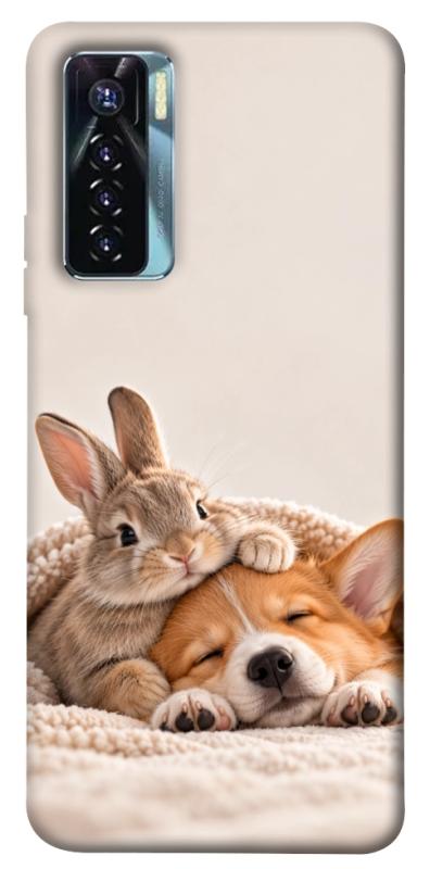 Чехол itsPrint Rabbit and corgi для TECNO Camon 17 Pro, armored, купить оптом с доставкой