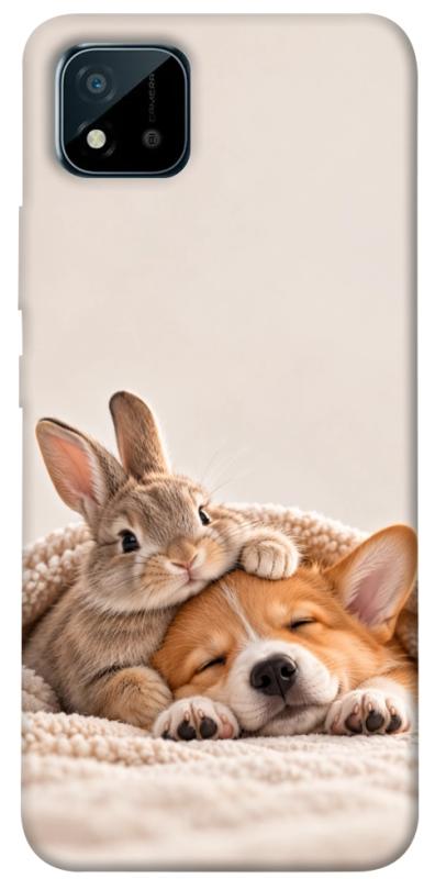 Чехол itsPrint Rabbit and corgi для Realme C11 (2021), armored, купить оптом с доставкой