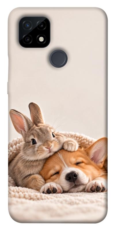 Чохол itsPrint Rabbit and corgi для Realme C21, armored, купити оптом з доставкою