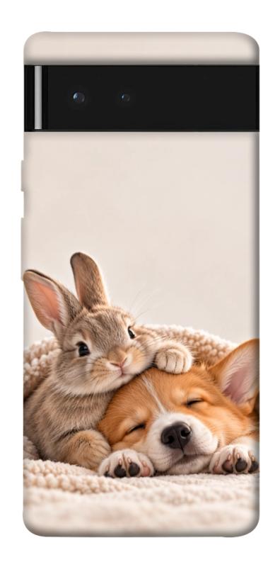 Чохол itsPrint Rabbit and corgi для Google Pixel 6, armored, купити оптом з доставкою