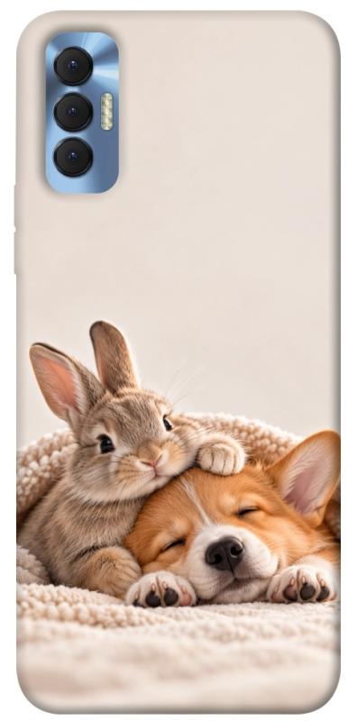 Чохол itsPrint Rabbit and corgi для TECNO Spark 8P, armored, купити оптом з доставкою