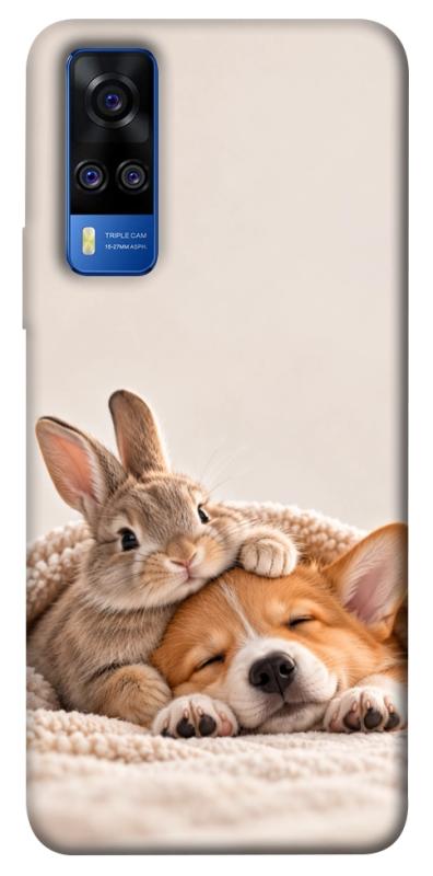 Чехол itsPrint Rabbit and corgi для Vivo Y51a, armored, купить оптом с доставкой