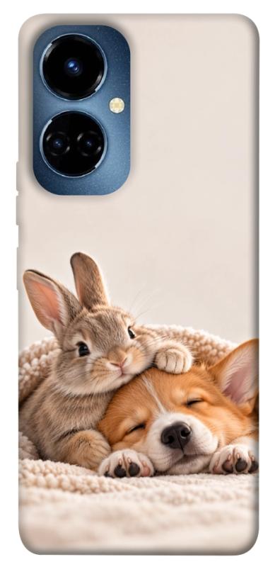Чехол itsPrint Rabbit and corgi для TECNO Camon 19 (CI6n) / 19 Pro (CI8n), armored, купить оптом с доставкой