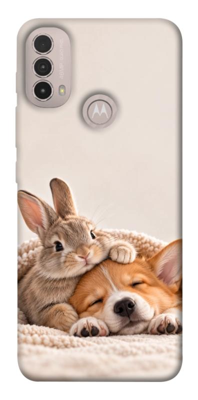 Чохол itsPrint Rabbit and corgi для Motorola Moto E40, armored, купити оптом з доставкою