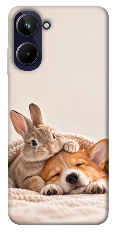 Чохол itsPrint Rabbit and corgi для Realme 10 4G, armored, купити оптом з доставкою