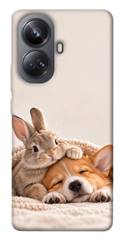 Чохол itsPrint Rabbit and corgi для Realme 10 Pro+, armored, купити оптом з доставкою