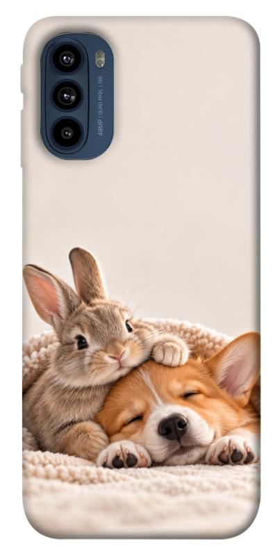 Чехол itsPrint Rabbit and corgi для Motorola Moto G41, armored, купить оптом с доставкой