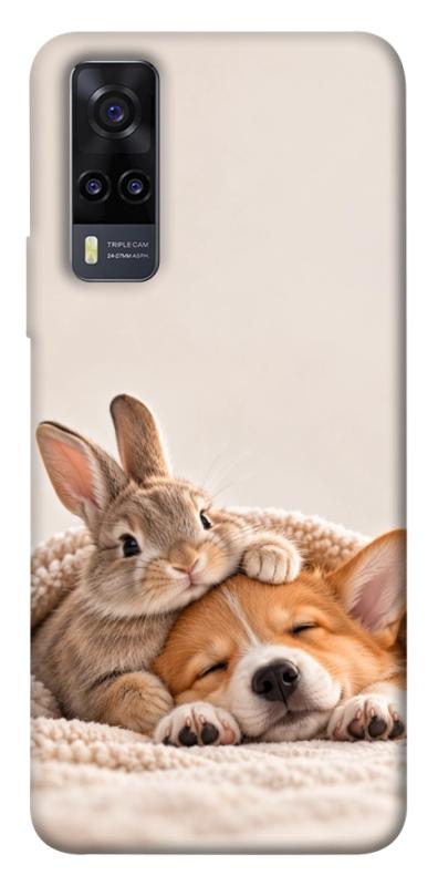 Чохол itsPrint Rabbit and corgi для Vivo Y31, armored, купити оптом з доставкою