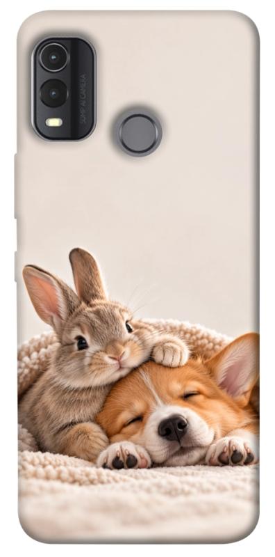 Чохол itsPrint Rabbit and corgi для Nokia G11 Plus, armored, купити оптом з доставкою