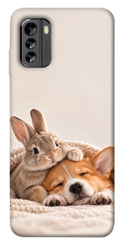 Чехол itsPrint Rabbit and corgi для Nokia G60, armored, купить оптом с доставкой