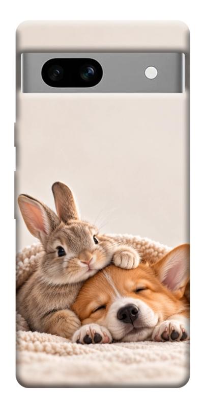 Чохол itsPrint Rabbit and corgi для Google Pixel 7a, armored, купити оптом з доставкою