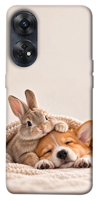 Чехол itsPrint Rabbit and corgi для Oppo Reno 8 T 4G, armored, купить оптом с доставкой