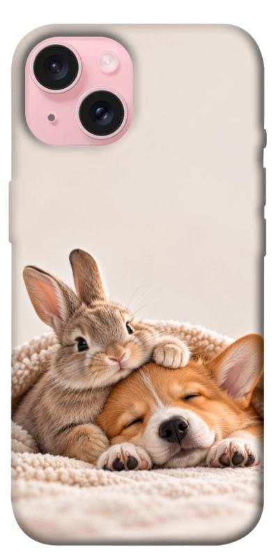 Чехол itsPrint Rabbit and corgi для Apple iPhone 15 (6.1"), armored, купить оптом с доставкой