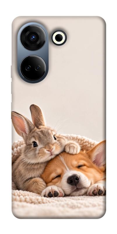 Чохол itsPrint Rabbit and corgi для TECNO Camon 20 Pro (CK7n), armored, купити оптом з доставкою