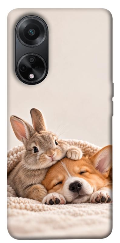 Чехол itsPrint Rabbit and corgi для Oppo A98, armored, купить оптом с доставкой
