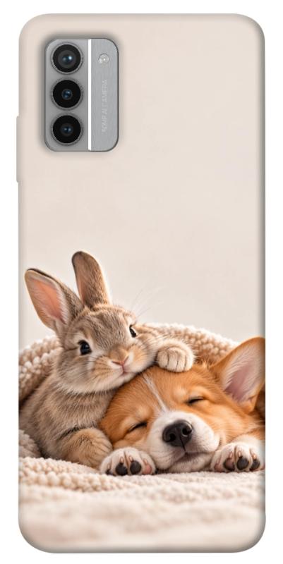 Чохол itsPrint Rabbit and corgi для Nokia G42, armored, купити оптом з доставкою