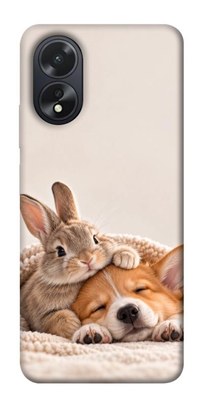 Чехол itsPrint Rabbit and corgi для Oppo A38, armored, купить оптом с доставкой