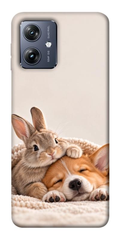Чехол itsPrint Rabbit and corgi для Motorola Moto G54, armored, купить оптом с доставкой