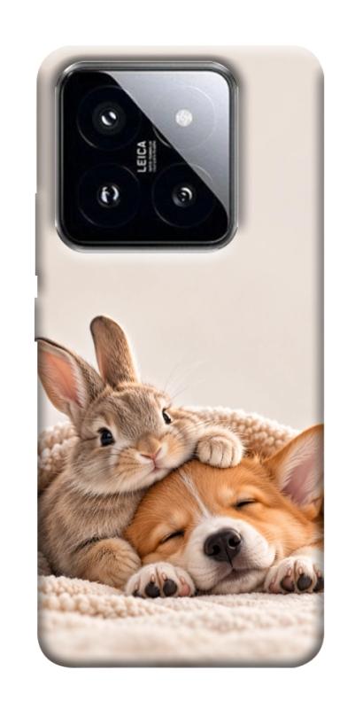 Чехол itsPrint Rabbit and corgi для Xiaomi 14 Pro, armored, купить оптом с доставкой