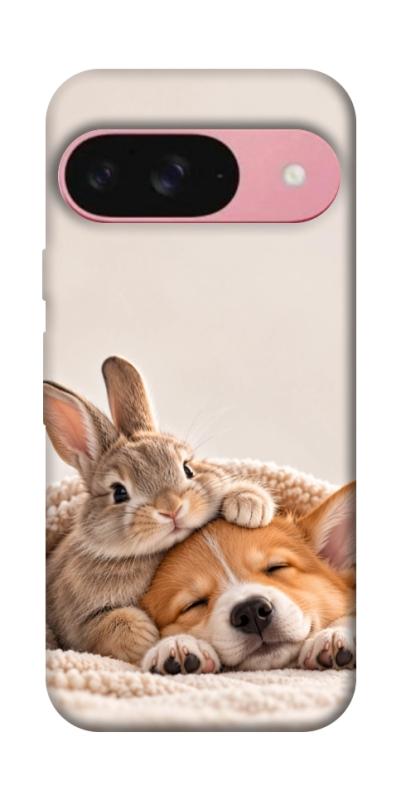 Чехол itsPrint Rabbit and corgi для Google Pixel 9, armored, купить оптом с доставкой