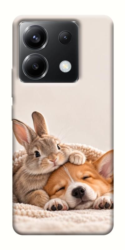 Чехол itsPrint Rabbit and corgi для Xiaomi Poco X6, armored, купить оптом с доставкой