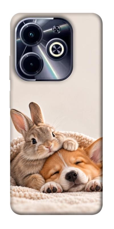 Чохол itsPrint Rabbit and corgi для Infinix Hot 40i, armored, купити оптом з доставкою