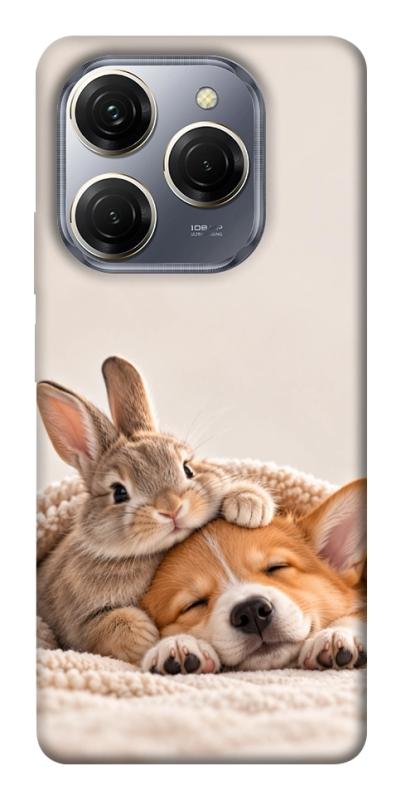 Чехол itsPrint Rabbit and corgi для TECNO Spark 20 Pro, armored, купить оптом с доставкой