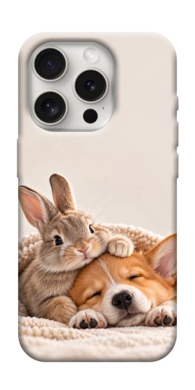 Чехол itsPrint Rabbit and corgi для Apple iPhone 16 Pro (6.3"), armored, купить оптом с доставкой
