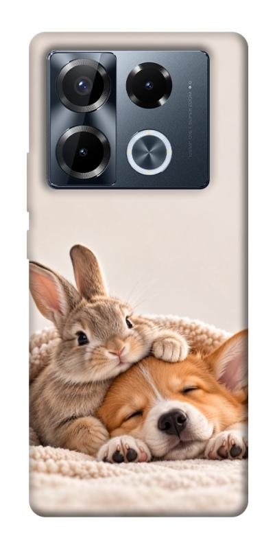 Чехол itsPrint Rabbit and corgi для Infinix Note 40 Pro 4G, armored, купить оптом с доставкой