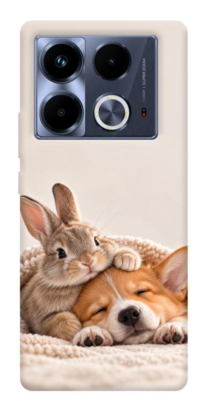 Чехол itsPrint Rabbit and corgi для Infinix Note 40 4G, armored, купить оптом с доставкой