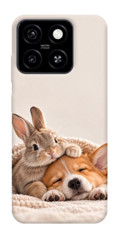 Чехол itsPrint Rabbit and corgi для ZTE Blade A55 4G, armored, купить оптом с доставкой