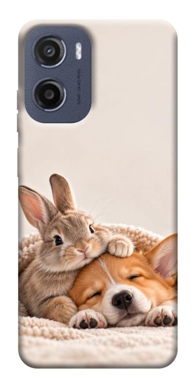 Чехол itsPrint Rabbit and corgi для Motorola Moto G05, armored, купить оптом с доставкой