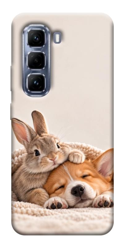 Чехол itsPrint Rabbit and corgi для Infinix Hot 50 Pro, armored, купить оптом с доставкой