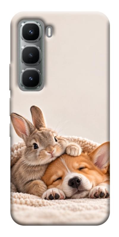 Чехол itsPrint Rabbit and corgi для Infinix Hot 60i, armored, купить оптом с доставкой