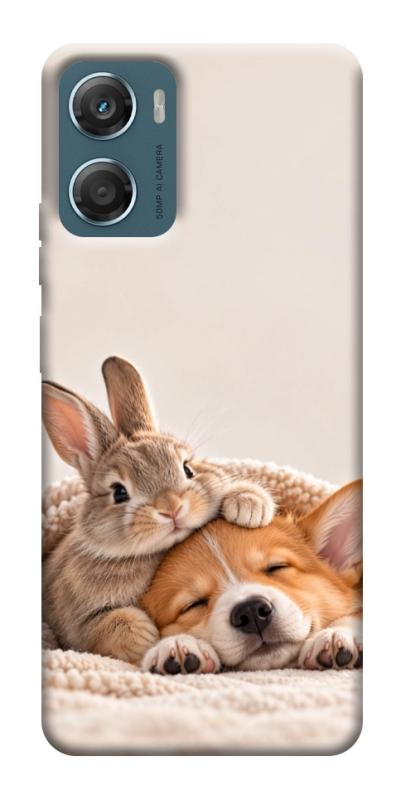 Чехол itsPrint Rabbit and corgi для Motorola Moto G06, armored, купить оптом с доставкой