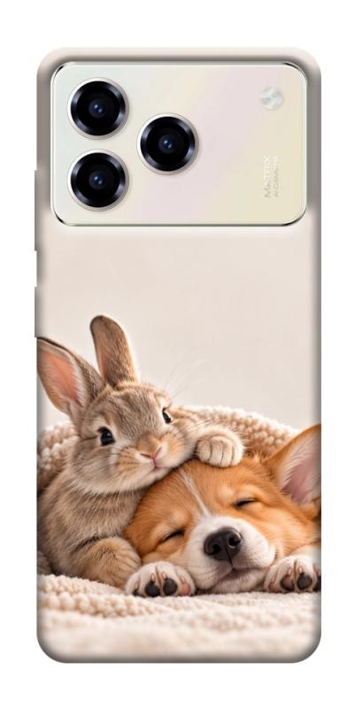 Чехол itsPrint Rabbit and corgi для ZTE Blade A76, armored, купить оптом с доставкой