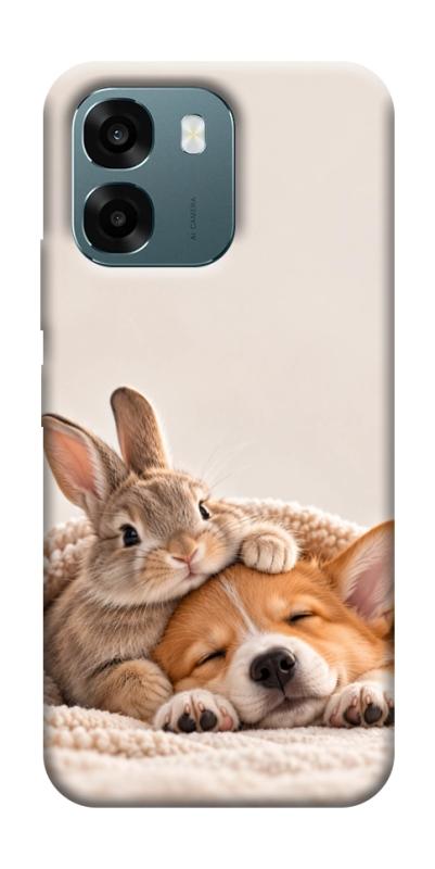 Чехол itsPrint Rabbit and corgi для Oppo A6, armored, купить оптом с доставкой