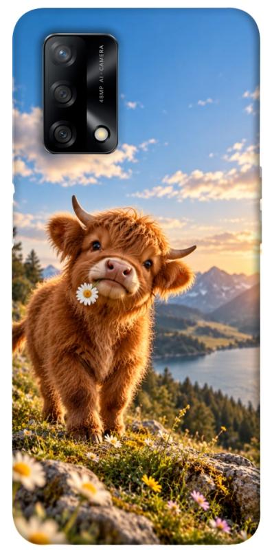 Чохол itsPrint Теля серед гір для Oppo A74 4G, armored, купити оптом з доставкою