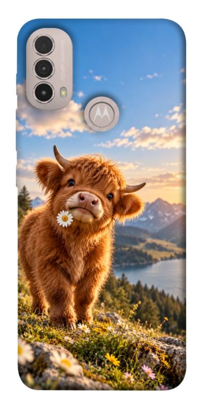 Чохол itsPrint Теля серед гір для Motorola Moto E40, armored, купити оптом з доставкою
