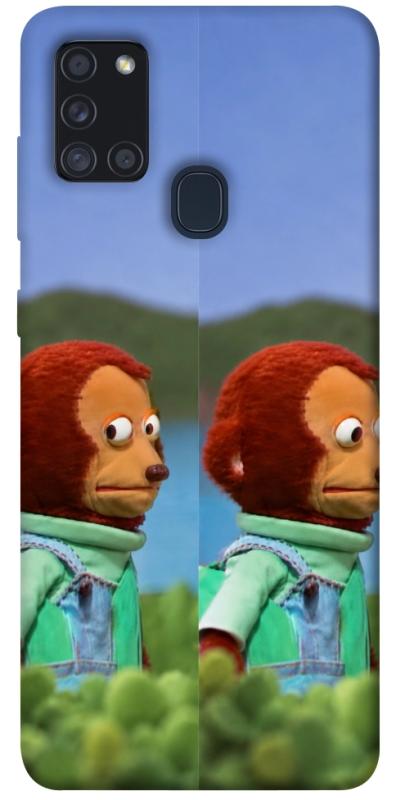 Чехол itsPrint Мавпочка з ніяковим поглядом для Samsung Galaxy A21s, armored, купить оптом с доставкой