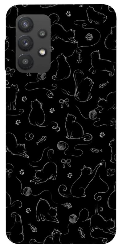 Чохол itsPrint Котячі силуети для Samsung Galaxy A32 (A325F) 4G, armored, купити оптом з доставкою